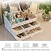 MaxKim Makeup Jewelry Organizer 2 Drawer with 15 Compartments and mirror for Cosmetics, Jewelries, Cosmetic Storage Box(xl)