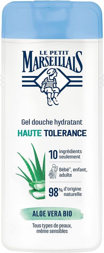 Le Petit Marseillais High Tolerance Moisturizing Shower Gel Organic Aloe Vera, 400ml (Pack of 1)