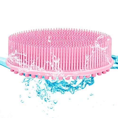Bath & Shower Silicone Loofah Brush HUASHAN 2 in 1 Face & Body Gentle Scrub Skin Exfoliation, Massage Nubs Improve Cellulite.100% Silicone Skin Health Beauty Care-Cellulite Treatment Body Massage