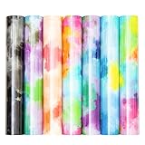 Mabende Tie Dye Heat Transfer Vinyl 12 x 10 Inch, 7