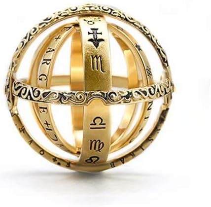 925 Sterling Silver Astronomical Finger Foldable Ring That Folds Out to an Astronomical Sphere Ring| Luxury Hand-Carved, Close is Love,Open is The World,Best Gift for Lover