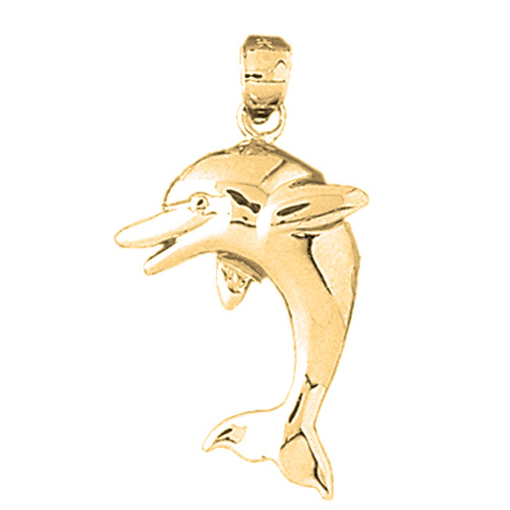 14K Yellow Gold-plated 925 Silver Dolphin Pendant Jewels Obsession Silver Dolphin Pendant