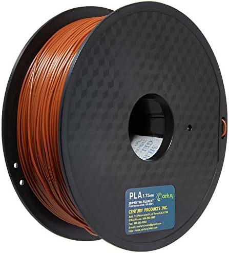 Century 3D PLA Printer Filament 1.75mm 1kg spool 2.2 pounds Dimensional Accuracy +/- 0.05 mm (Brown)