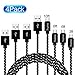 Micro USB Cable, Sagmoc Android Charger Cord [4-Pack] 3FT 2x6FT 10FT Super Durable Nylon-Braided Fast Sync&Charging Cord for Samsung, Nexus, LG, HTC, Nokia, Sony, Moto, HP, Blackberry (Black & White)
