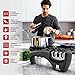Kitchen Knife Sharpener - 3 Stage Knife Sharpening Tool Sharpens Chef's Knives - Kitchen Accessories Help Repair, Restore and Polish Blades Quickly, Food Safety Cut Resistant Glove Included, Black