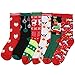Womens Fun and Colorful Crew Sock 6 Packs (Christmas 1), One Size