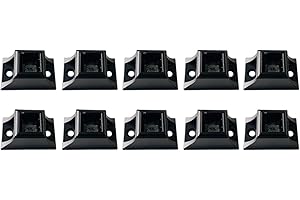 Elecmate 1/2" Square Iron Baluster Flat Shoes with Screws Satin Black (Pack of 10 pcs)