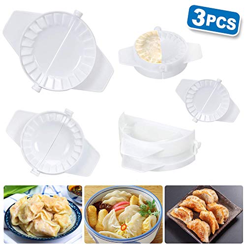 3Pcs Dumpling Maker Dumpling Tools with 3 Sizes of Dumpling Molds, Pie Ravioli Empanadas Press Mold Kitchen Accessories