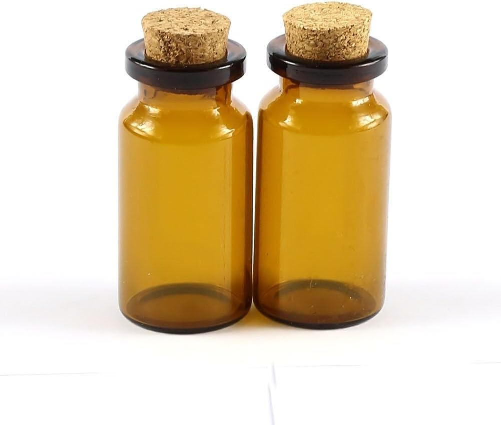 50 PCS 8ml Mini Small Cork Stopper Glass Vial Jars Containers Bottles 22 x 45mm /0.86 inch x 1.57 inch small message wish Jewellery wedding bottles