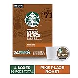 Starbucks Pike Place Roast Coffee K-Cup Pods | Medium Roast | Coffee Pods for Keurig Brewers | 4 Boxes (96 Pods)