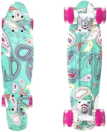 wonnv Retro Mini Cruiser 22 inch Complete Skateboard