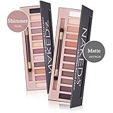 Makeup Naked Eyeshadow Palette 12 Color Natural Nude Matte Shimmer Glitter Pigment Eye Shadow Pallete Set Waterproof Smokey Professional Cosmetic Beauty Kit BESTLAND (2 PCS)