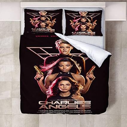 Funda Nórdica Negra con Estampado De Personaje Femenino, Individual