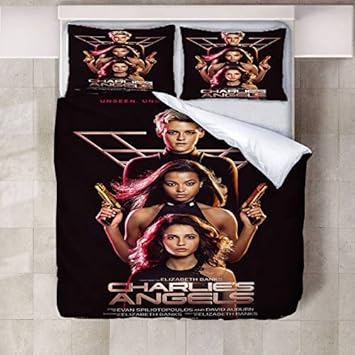 Funda Nórdica Negra con Estampado De Personaje Femenino, Individual