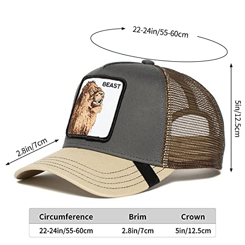 Animal Trucker Hats for Men Baseball Caps Snapback Unisex Square