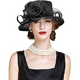 Flat Top Sun Visor Hats for Women Floral Bride Wedding Fascinator Hat Bucket Hat Cocktail Party Derby Cap