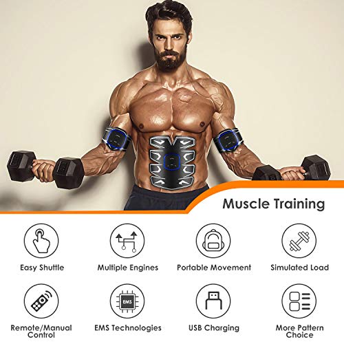 UNOSEKS Pro Abs Muscle Stimulator with Remote Control, Smart Muscle Training Abdominal Toning Belt, RoHS and CE Certified, for Abdomen,Arm,Leg for Men Women at Home or Office