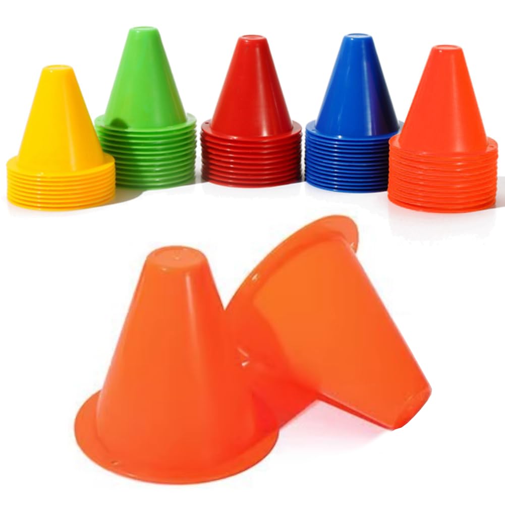 OKBY Mini Cones - 10pcs Small Training Cones Set for Soccer Practice, Skating and Skate, Football, Agility, and Footwork Training (Orange)