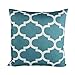 puredown Canvas Decorative Cushion Covers Sofa Chair Seat Throw Pillow Case Quatrefoil Print Square 18X18 Inch Teal