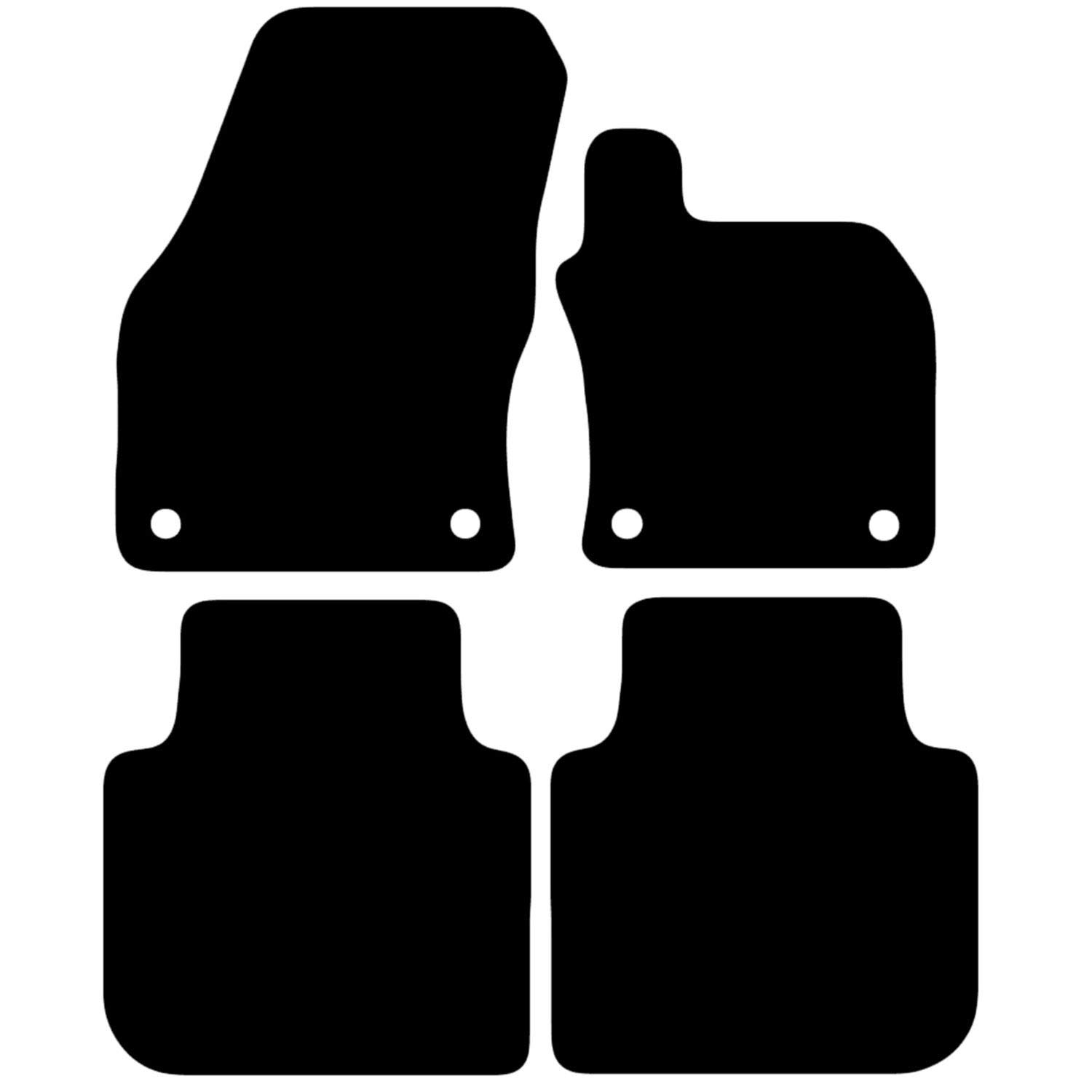 Carsio Carpet Car Mats For Skoda Kodiaq 2017 to 2023 4 Piece Set Tailored Fit Floor Mat Complete Accessory Black Custom Fitted - All Weather, Anti-Slip Backing & Black Trim