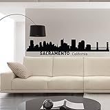 Sacramento California Skyline Wall Decal Vinyl Sticker City Silhouette Wall Decals Vinyl Stickers Living Room Office Bedroom Decor C013