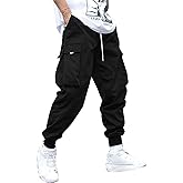 ZAFUL Men's Streetwear Cargo Pants with Flap Pockets & Drawstring Elastic Waist - Casual & Techwear Joggers