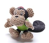 Durable Dog Squeaker Toys for Aggressive Chewers Boredom Small Dogs Brown Monkey