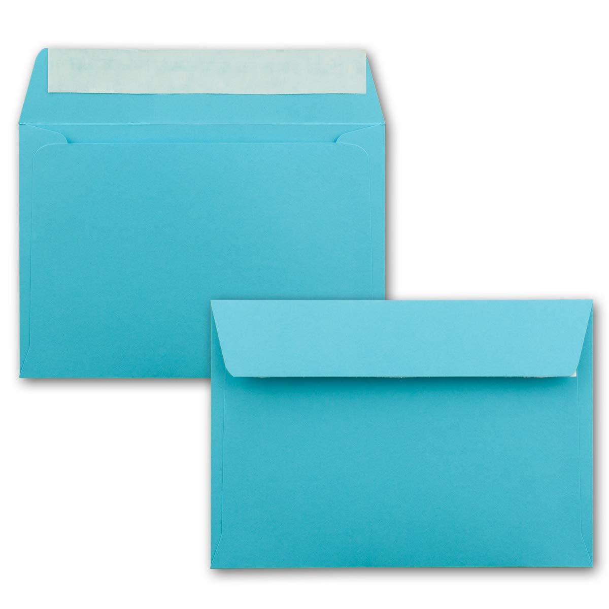 FarbenFroh by GUSTAV NEUSER 25x envelopes turquoise DIN C6 format 11.4 x 16.2 cm - self-adhesive - envelopes without window - Christmas, greeting cards & invitations - for A6 & A4 paper