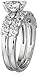 Amazon Essentials Platinum-Plated Sterling Silver Infinite Elements Zirconia Round-Cut Bridal Set, (previously Amazon Collection)