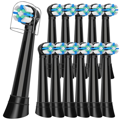 IO Replacement Toothbrush Heads Compatible with Oral B iO 2/3/4/5/6/7/8/9/10 Electric Toothbrushes, IO Toothbrush Attachments Compatible with Oral B, Brush Head with Medium Bristles (Black)