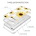 GUAGUA iPhone 6S Case iPhone 6 Case Clear Sunflower Flowers Floral Printed Three Layer Hybrid Hard Plastic Soft Rubber Cover Shockproof Protective Phone Case for iPhone 6/6S Transparent Yellow
