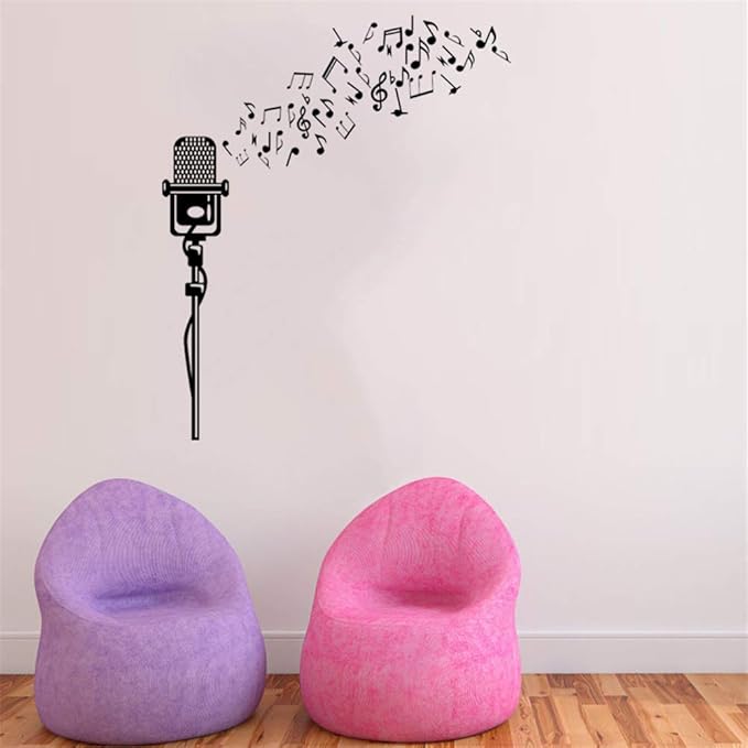 Micrófono Pegatinas De Pared Sala De Estar Decoración Del Arte Símbolos