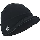 The Vintage Year Plain Sports Visor Billed Knit Radar Cuff Beanie