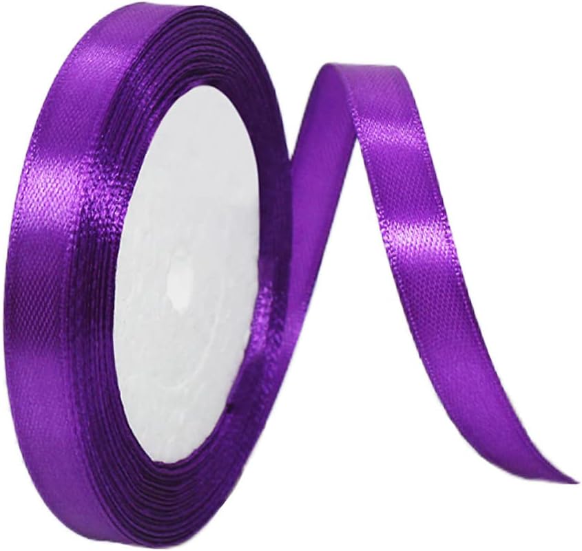 HONGCI 10mm Purple Satin Ribbon 22m Gift Wrapping Ribbon