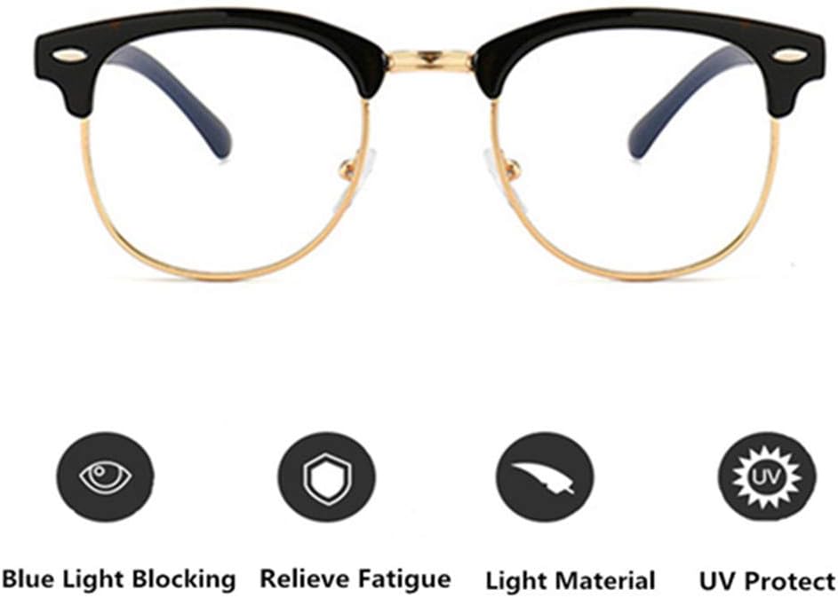 LNTICB® Blue Light Blocking Glasses Computer Reading Glasses Retro Eyeglasses Frame Anti UV Transparent Lens Anti Eye Fatigue Lightweight Fashion Professional Unisex for Smartphone Screens Computer TV - Image 4