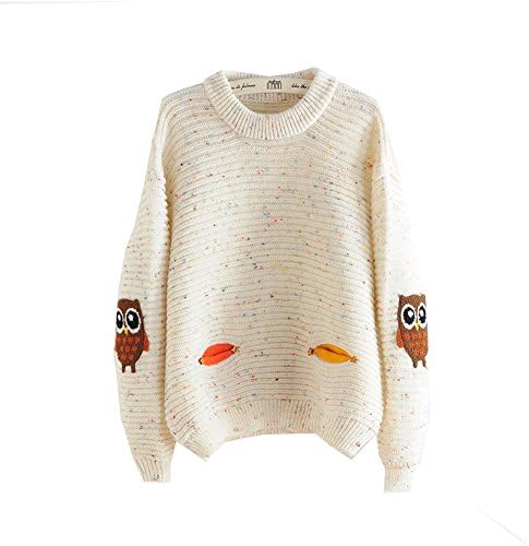 Star fashion Owl Character Sweatshirt Thin Wool Pullovers Winter Tops