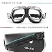 Bertoni Vintage Motorcycle Goggles with Antifog and Anticrash Squared Lenses - Chromed Steel Frame Italy - AF193CR Black Motorbike Aviator Helmets Goggles