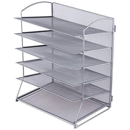 EASEPRES-6-Tier-Mesh-Desktop-File-Organizer-Document-Letter-Tray-Holder-for-Office-or-Home-Silver