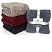 PAVILIA Sherpa Throw Blanket for Couch Sofa, Wine Red Fluffy Warm Plush Blanket for Bed, Cozy Super Soft Lightweight Throw, Fuzzy Decorative Blanket, All Season Home, 50x60