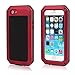 Mangix iPhone 8 Plus Case,iPhone 7 Plus Case,Built-in Glass Metal Extreme Shockproof Heavy Duty Cover Shell Case Full Body Protection for Apple iPhone 8 Plus/7 Plus (Red)