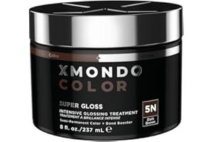 XMONDO Color 5N Dark Brown Color Depositing Mask & Glossing Treatment Infused with Bond Boosters for Nourishment, Revitalize & Repair, Vegan Formula, 8 Fl Oz