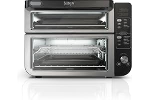 Ninja DCT401 12-in-1 Double Oven with FlexDoor, FlavorSeal & Smart Finish, Rapid Top Convection and Air Fry Bottom, Bake, Roa