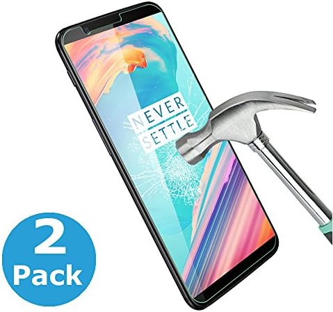 2 Pack OnePlus 5T Screen Protector, Touching Ultra Clear Tempered Glass Screen Protective Film 9H Hardness Scratch Resistance for OnePlus 5T