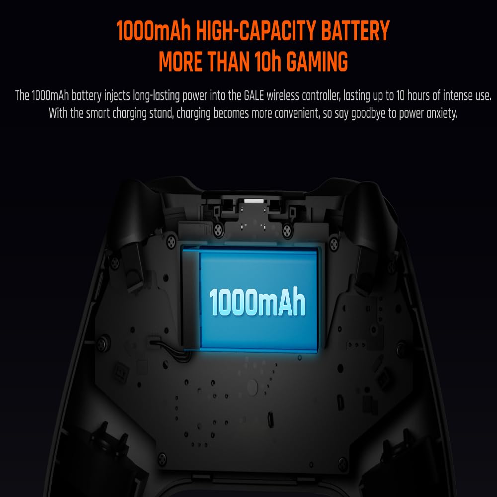 BIGBIG WON Wireless Controller Gale PC Controllers Motion Aiming, Hall Trigger, 4 Custom Buttons, App Control Game Controller for PC/Switch/iOS/Android Wireless Gaming with Charging Dock(Black)