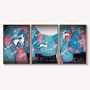 Framed Canvas Wall Art for Living Room, Bedroom Abstract Landscape Dream Place Canvas Prints for Home Decoration Ready to Hanging - 16"x24"x3 Panels