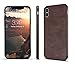 SALAWAT Compatible with iPhone Xs Case Slim Shock Proof Phone Cover Lightweight Premium PU Leather TPU Bumper PC Protection for iPhone X 5.8 inch (Darkbrown)