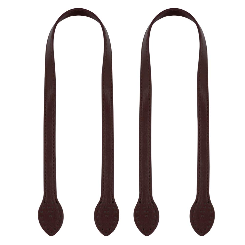 SUPVOX 2pcs 24 Leather Purses Straps Leather Bag Handles Replacement Purse Straps Handbag Bag Wallet Straps (Dark Brown)