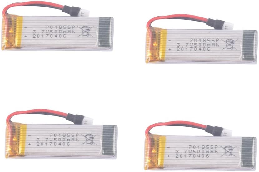YouCute 4PCS 500mah Upgrade Battery for JJRC H37 EACHINE E50 E50S UDI U28W Rc Quadcopter Drone Spare Parts (4PCS 500mAh Batteries)