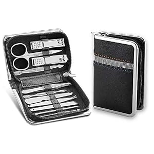 Manicure Set, Nail Clippers Set Travel Case Pedicure Kit, Personal Care, Professional Grooming Kit,Zipper Leather Case…
