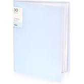 Tamaki Binder with Plastic Sleeves for A4 Size, 30 Pocket, 1 Pack, Blue | Pocket Portfolio Folder with Clear Sheet Protectors, Presentation Book for Artwork, Document Organizer